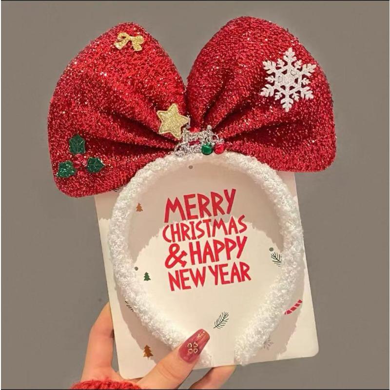 Рождественская повязка на голову рождественский колокольчик из рога лося с блестками рождественская повязка для волос с новым годом реквизит для фотосессии веселый рождественский декор подарки для детей