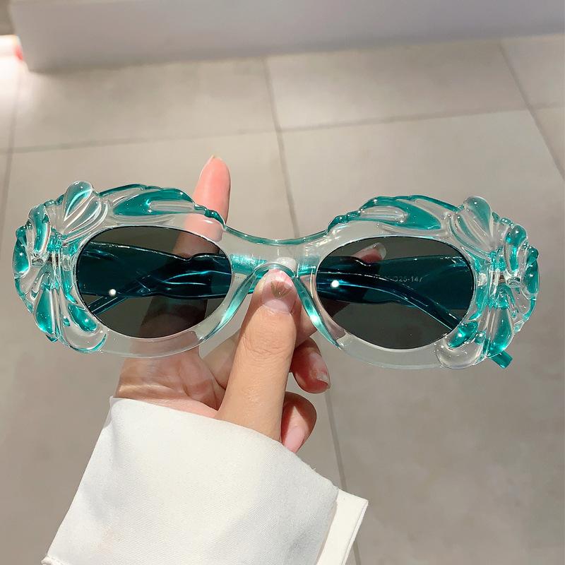 Дизайнерские солнцезащитные очки класса люкс с овальной рельефной оправой для женщин и мужчин, винтажные модные солнцезащитные очки, трендовые панк-розовые милые оттенки, защита от УФ-лучей 400