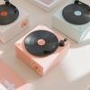 Креативный черный проигрыватель виниловых пластинок с Bluetooth, USB-зарядкой, слотом для карт и мини-сабвуфером