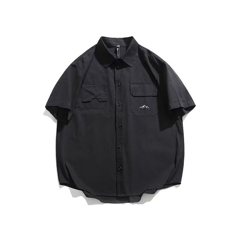 Летняя рубашка с коротким рукавом три четверти для студентов, свободный и нишевый дизайн, забавный новый мужской топ для ношения на открытом воздухе