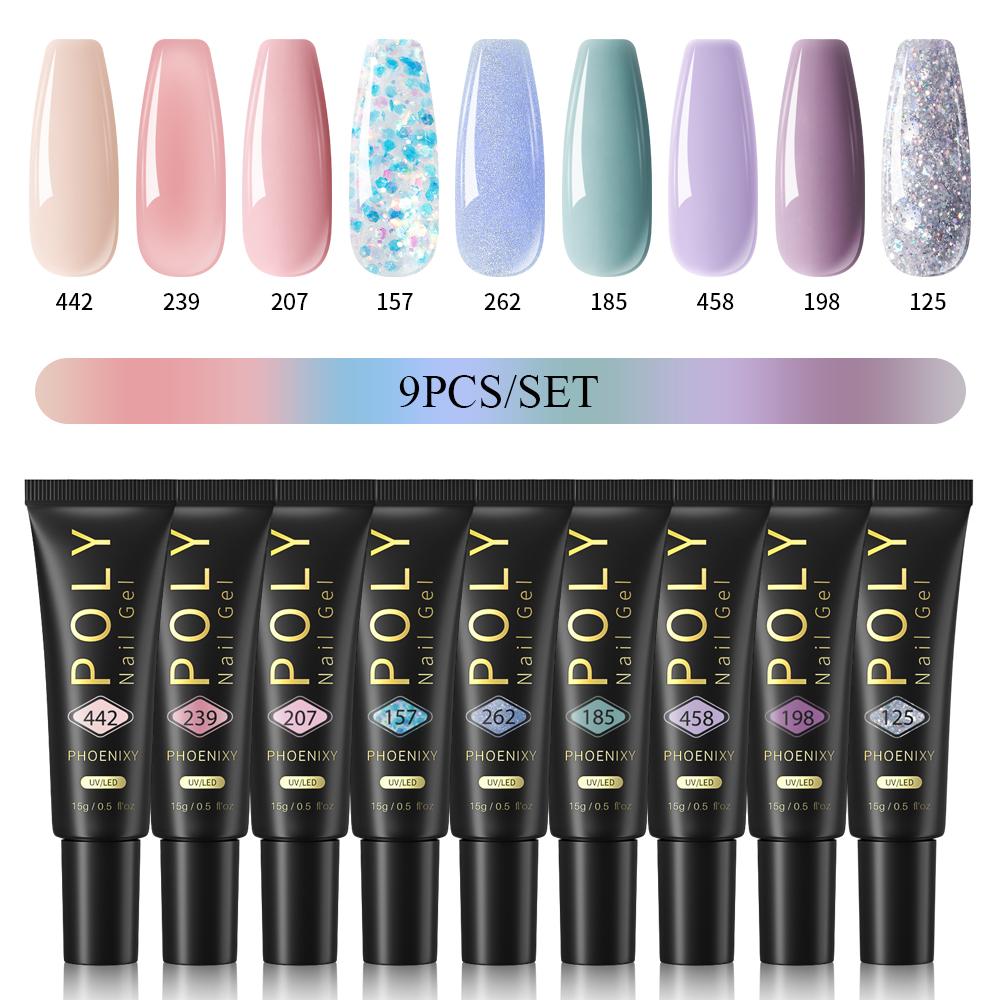PHOENIXY 15 мл поли гель для ногтей маникюрный набор для наращивания пальцев акриловый гель нужна УФ светодиодная лампа для ногтей DIY салон нейл-арта для дома