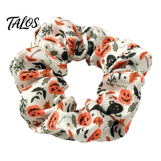 Резинки для волос на Хэллоуин, Высокоэластичные scrunchies, Мягкие эластичные резинки с дизайном: Привидение, Ведьма, Шляпа, Летучая мышь, Паутина, Плиссированная резинка для хвоста