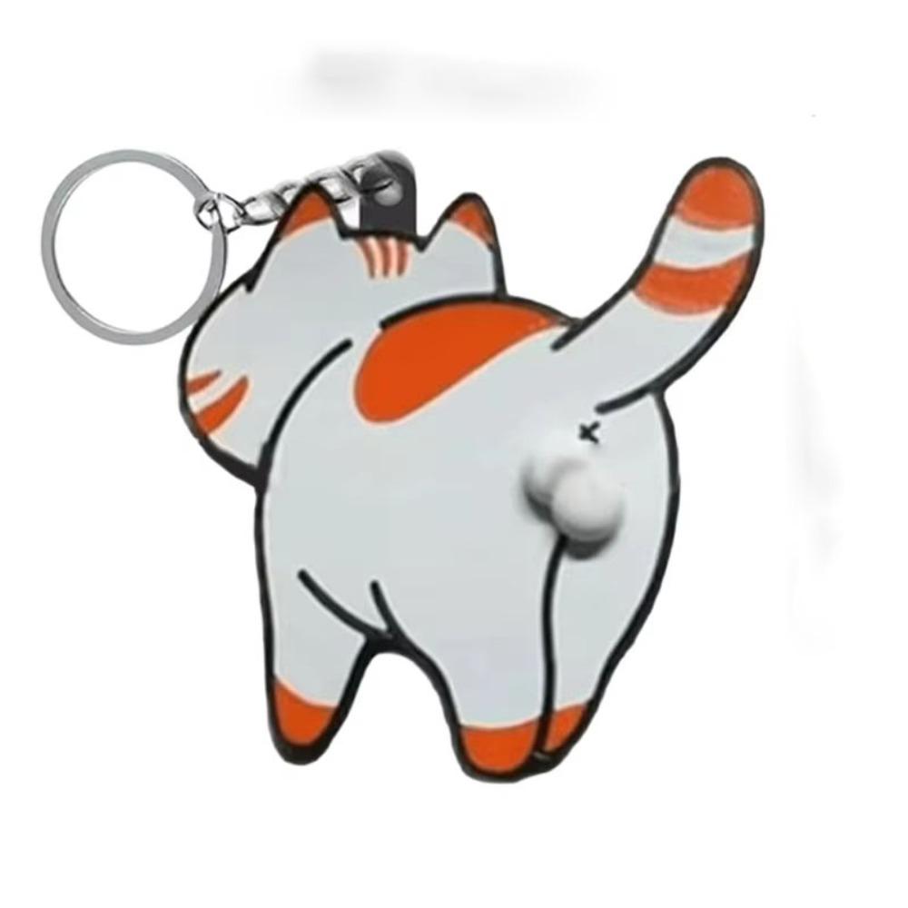 Exquisite Pull Play Egg Dog Keychain Pull Play Jewelry Keychain Trick Cat Bag Pendant  Women Men