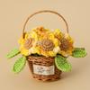 Прекрасная вязаная вручную корзина с подсолнухами, романтичные вязаные крючком свадебные цветы, декор для дома, офиса, стола