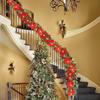 1 шт. 10/20 огней, рождественские цветы, украшения, гирлянды, гирлянды-искусственные украшения, декор для вечеринки в помещении/на открытом воздухе с красными ягодами, листьями падуба