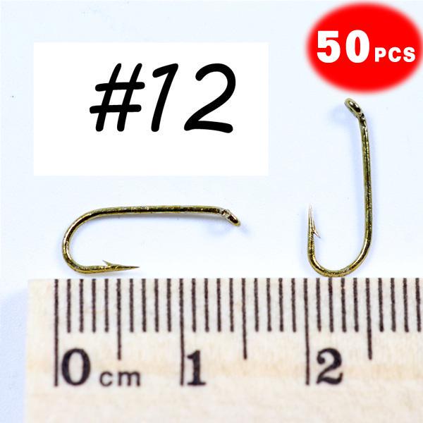 50 шт. крючок для мокрой мушки для рыбалки нахлыстом, 2X прочный проволочный крючок-нимфа, бронзовая отделка, материал для связывания мушек, размер 8, 10, 12, 14, 16