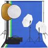 VidaXL Photo Studio Kit with Lighting Backdrop and Reflector Photography Light Background System Kit 3094666