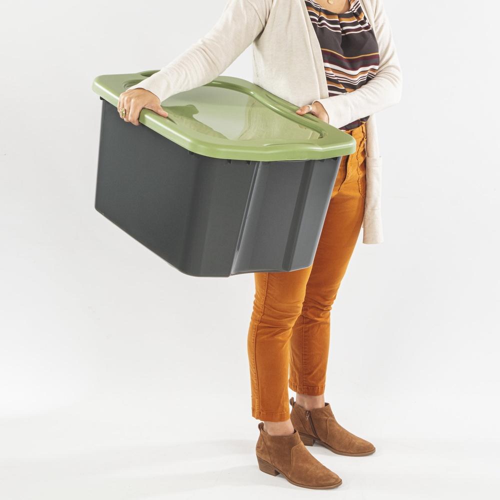 Пластиковый ящик для хранения EZ Carry с ручками для полного захвата Идеально подходит для постельных принадлежностей, одежды, игрушек, организации дома Штабелируемый Прочный Портативный