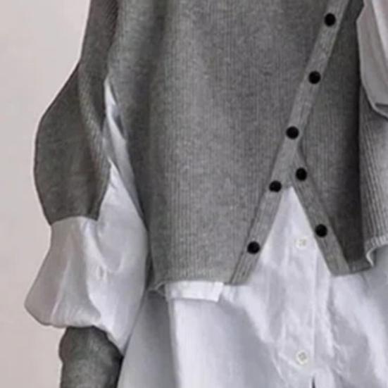 Шикарная блузка с длинными рукавами, теплый лоскутный женский свитер с цветными блоками, женский свитер