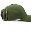 Pilot-style personality glasses and baseball cap