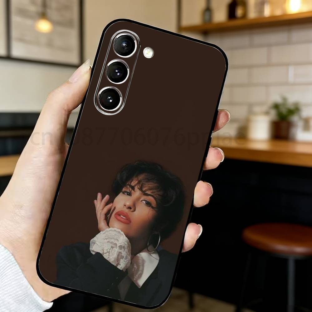 Чехол для телефона S-Selena Quintanilla для Samsung S20,21,22,23,24,25,26 Ultra,Plus,Lite,FE, Черный Мягкий Чехол