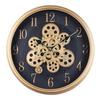 38CM Creative Dynamic Gear Clock Living Room Retro Wall Clock Decoration Modern Wood Grain Clock Living Room