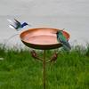 Creative Vintage Outdoor Garden Bird Feeder with Bird Bath Basin Iron Art Decorative Bird Bath Basin