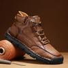 Men's Ankle Boots Handmade Plush Shoes Casual Shoes Autumn and Winter Plus Size 39-48