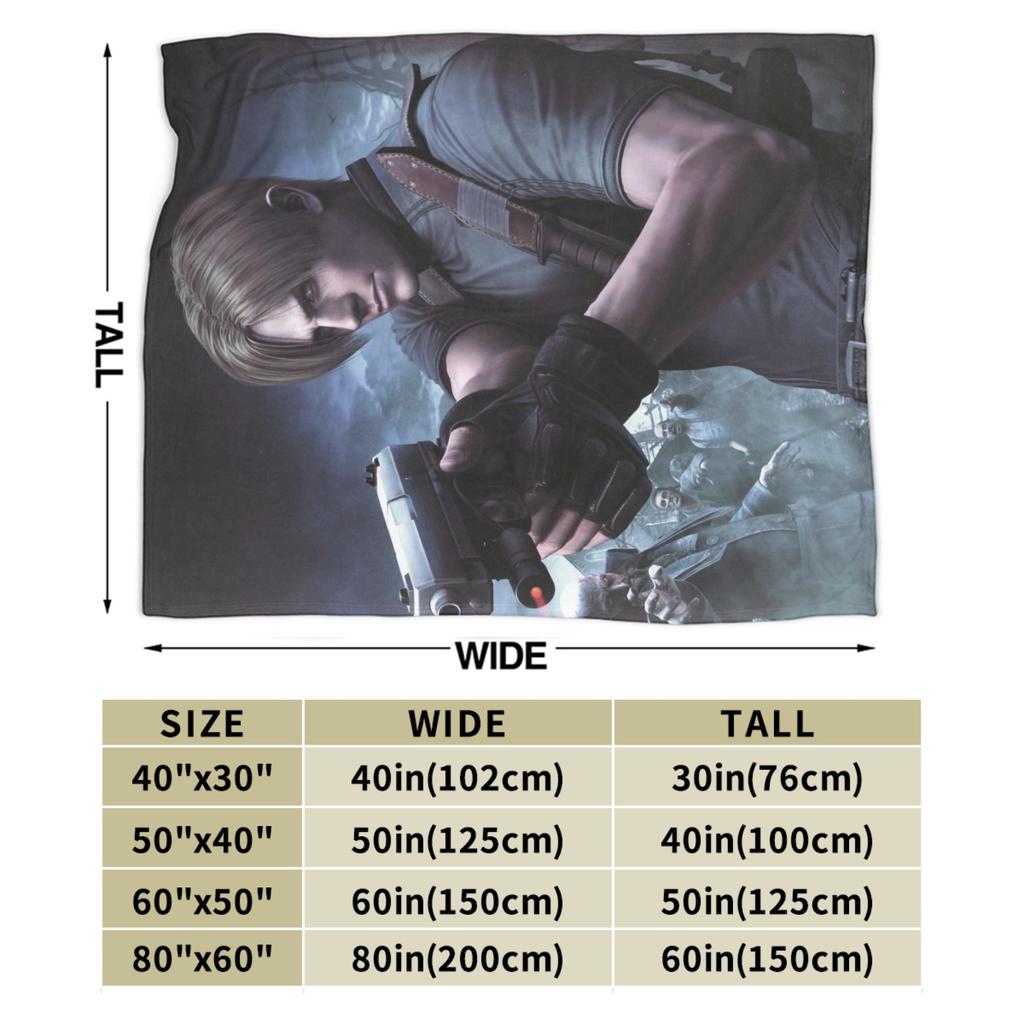 Леон С.. Кеннеди Видеоигры Resident Evil 4 Теплые Мягкие Одеяла Детское Плюшевое Плетение Смешное Фланелевое Покрывало Чехол для Дивана-Кровати