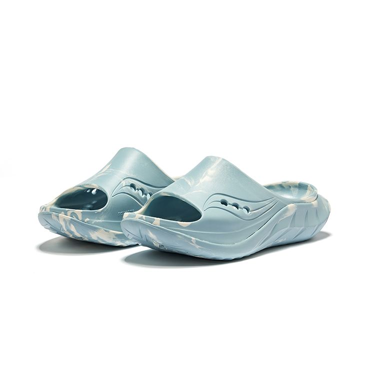 SAUCONY Cradle 2 Bestselling Relaxing Sports Odor Resistant Anti-Chafe Slide Sandals Unisex Sandals Blue White S28903-8