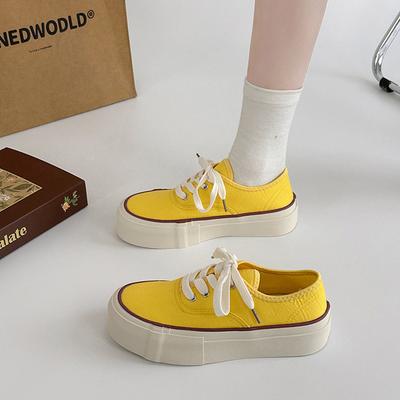 Простые и модные маленькие белые туфли, кеды, женские летние, корейская версия, на шнуровке, универсальные, повседневные, дышащие, низкие, плоские парусиновые туфли