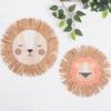 Cartoon Lions Hangings Decorations Creative Animal Head Ornament Handwovens Raffias Wall Decors for Farmhouses Bedroom Home