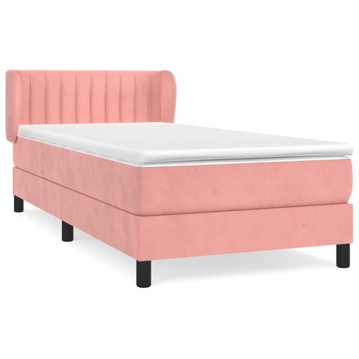 Maison Exclusive - Sommier à lattes de lit avec matelas Rose 90x200 cm Velours