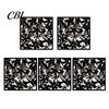 Living Room Decor Panel 5Pcs Hanging Divider Panel, Hollow Flower Butterfly Bird Wall Screen, Hummingbird Square Decorative Partition for Home Office