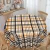 Orange And Black Plaid Waterproof And Oil-Proof Leave-In Tablecloth, Dining Table Coffee Table Tablecloth, Simple Dining Table Cloth