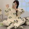 Женская пижама осень-зима фланелевая теплая женская пижама корейский милый мультяшный пижамный комплект модная пижама женская домашняя одежда пижамы
