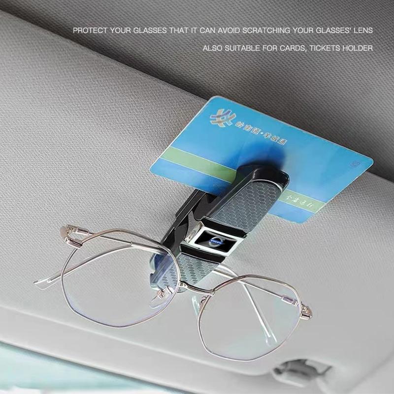 Car Glasses Case Auto Sun Visor Glasses Holder Clip Sticker For Volvo ES90 EC40 EX40 EM90 XC90 V90 V60 XC60 V40 S80 S60 S90 C40