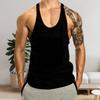 Мужской летний жилет с круглым вырезом без рукавов со спиной-борцовкой, спортивные топы для отдыха, быстросохнущие, однотонные, свободного кроя, для отдыха, для улицы