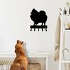 Pomeranian Dog Keychain Holder: Metal Pendant Wall Art Home Decor with Wall-mounted Hooks for Key Storage and Display