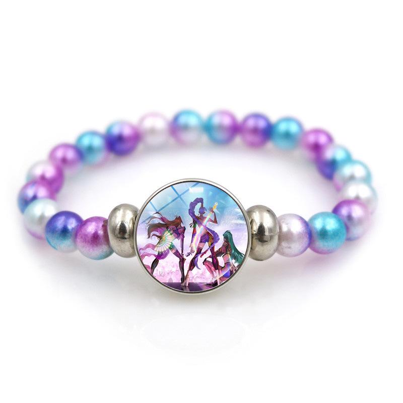 K-POP Demon Hunters Theme Beaded Bracelet, Fashion Handmade Wristband for Girls, Ideal Birthday Holiday Gift & Party Accessories