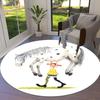 Круглый ковер с изображением мультфильма Пеппи Длинныйчулок, Ковер для гостиной, спальни, дивана, игровой комнаты, Нескользящий коврик Q0030