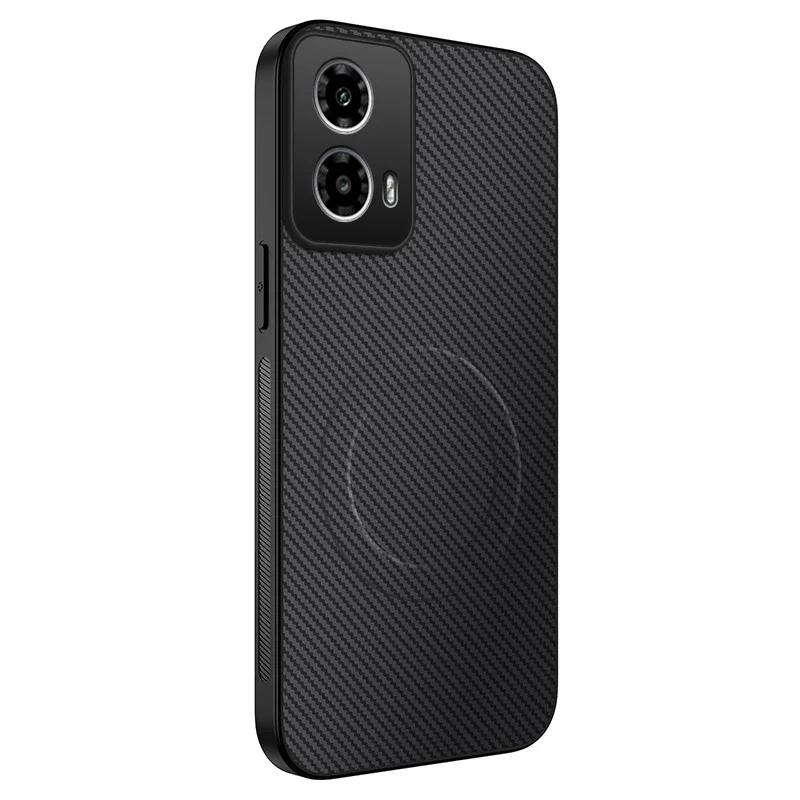 Чехол из углеродного волокна с магнитной беспроводной зарядкой для Motorola Moto Edge 50 NEO 50 Fusion 50 Ultra, противоударный силиконовый чехол