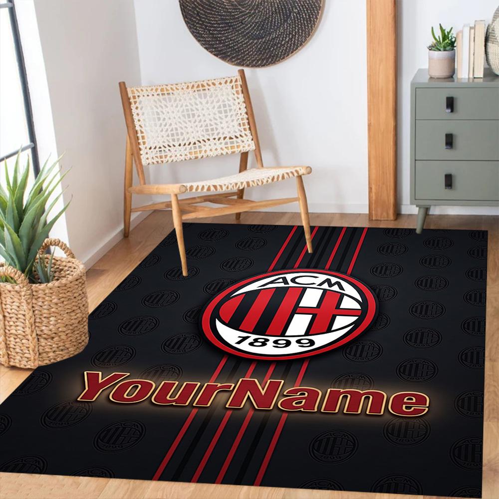 Ac Milan Customize Text Carpet Perfect for Kitchen Outdoor Dining Room Playrooms Anti-slip Rug Office home decor Perfect Gift for Women/Men