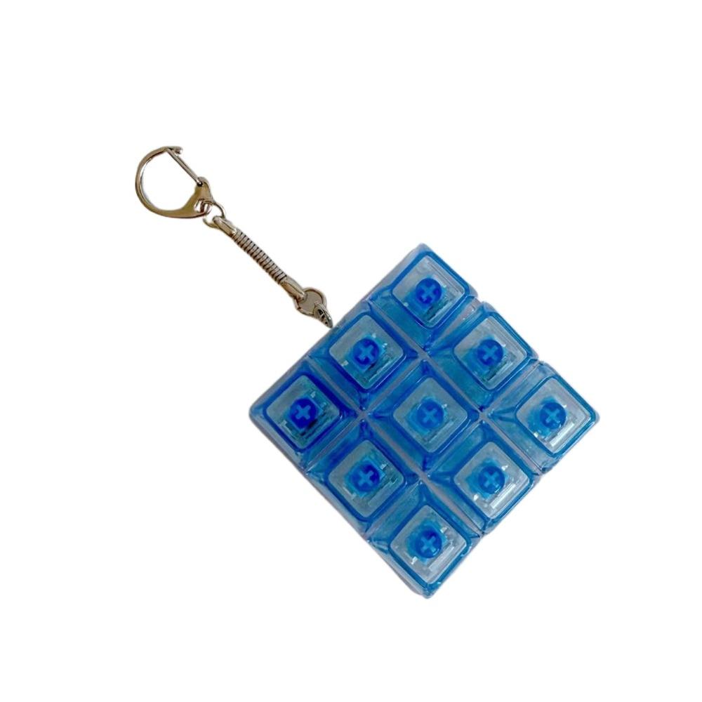 Clear Clicker Decompression Fidget Keychain Colorful Keycap Button Finger Clicker Toys Boys Girls