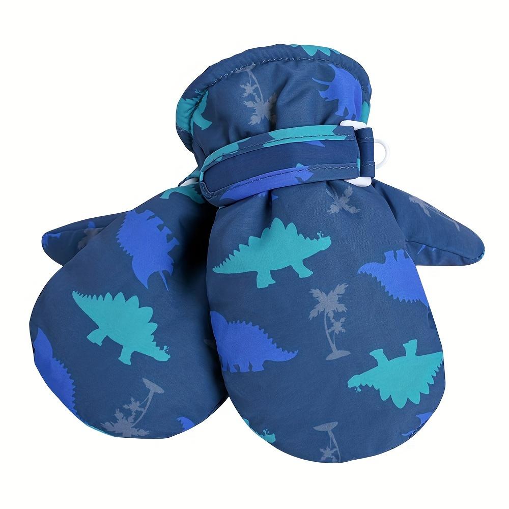 1 пара детских варежек, зимние уличные быстросохнущие перчатки для мальчиков и девочек, легко надеваемые бархатные теплые варежки для детей