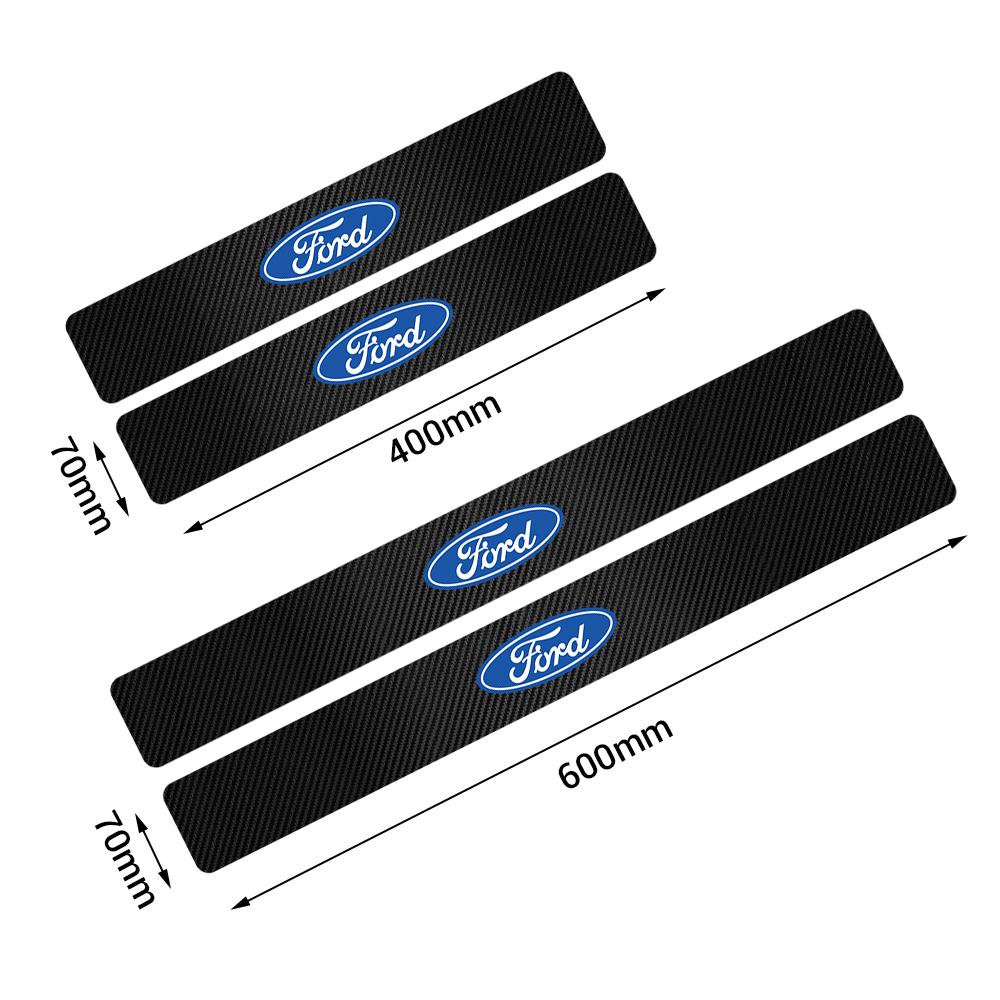 qmzhr10 4pcs Car Door Sill Scuff Plate Stickers Center Cover For Ford Focus 2 3 Mondeo Fiesta Fusion Ghia Ecosport Ranger Mondeo Mustang