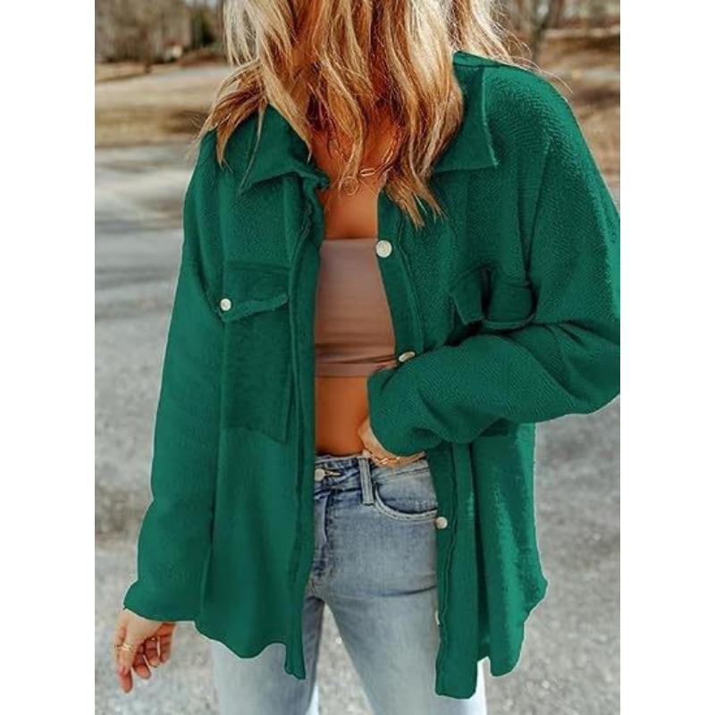 Осенне-зимняя женская мода повседневный трикотажный однобортный кардиган с карманом из необработанного края