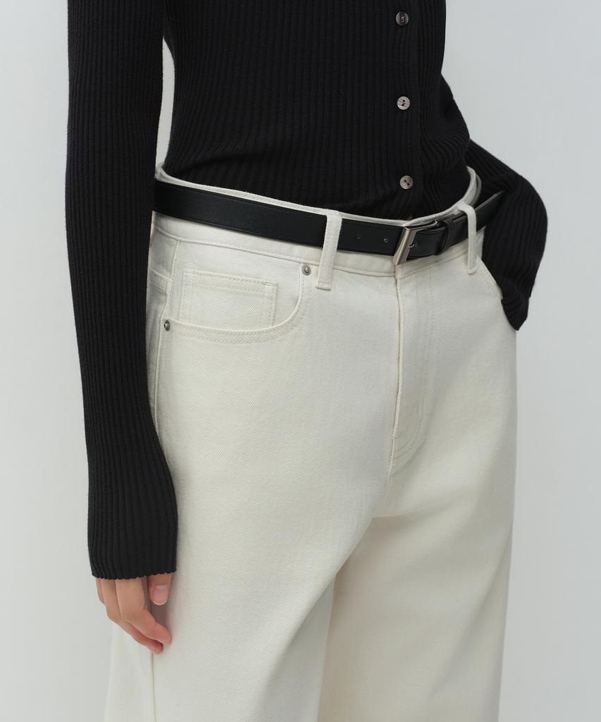 MUSINSA STANDARD WOMAN Женские базовые широкие джинсовые брюки [Кремовый]