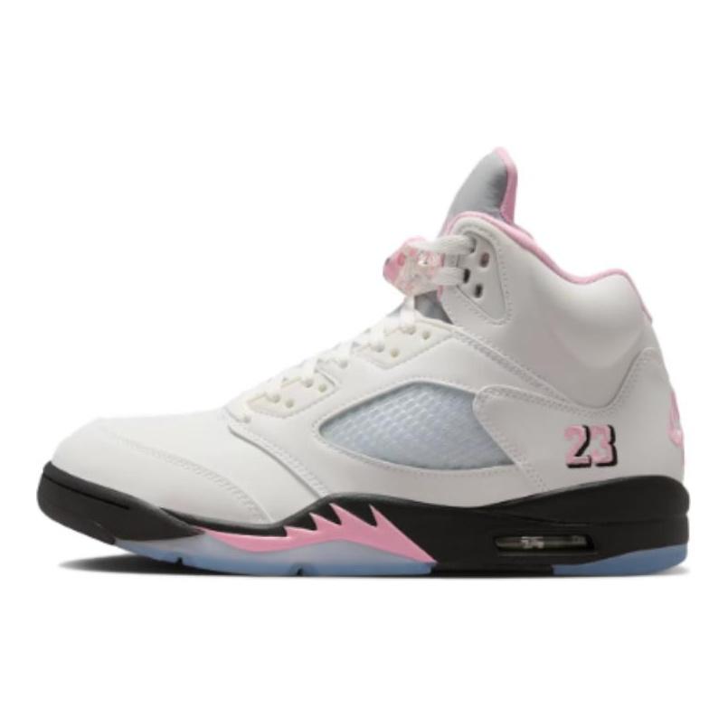 Мужские кроссовки Air Jordan 5 Retro Medium Soft Pink Белый Черный HQ7978-102