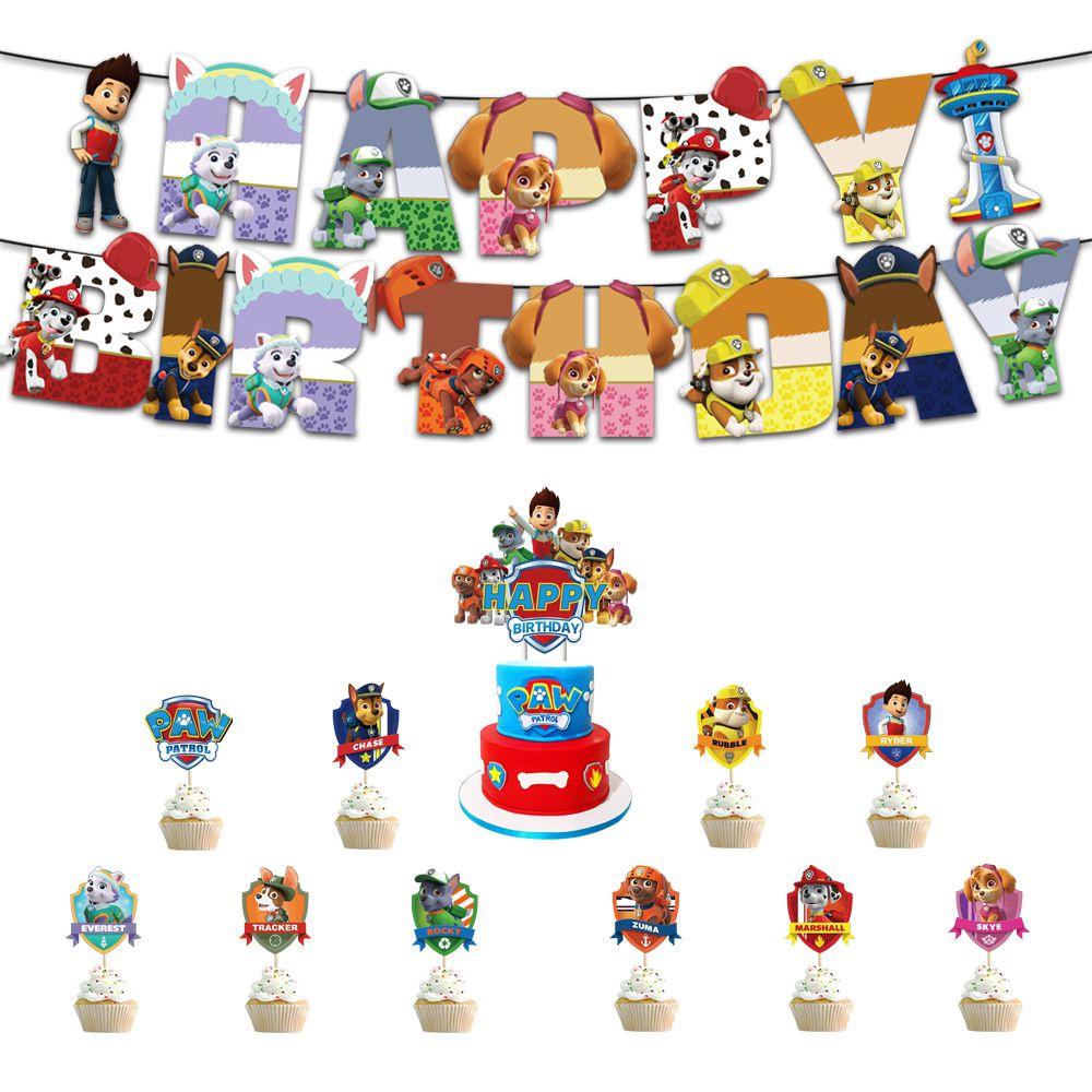 Вечеринка Щенячьего патруля. Праздничные принадлежности для детского дня рождения. Воздушные шары, баннер, топперы для кексов и многое другое!