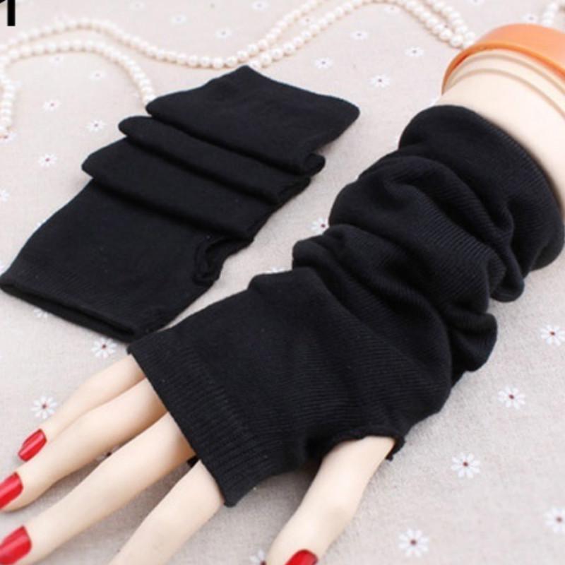ЖенщиныРаспространенные вязаные длинные варежки без пальцев на запястье, теплые зимние перчатки