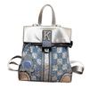 Denim Sequin Checkered Backpack, Crossbody Bag, Women's Bag, Multi-purpose Single Shoulder Fashionable and Personalized Backpack