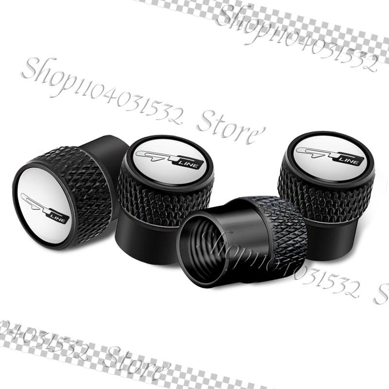 AADU1 4Pcs GT Line Logo Metal Alloy Car Valve Caps Wheel Tires Air Tyre Stem Protective Cover For Kia GT Ceed Rio K3 K5 Sportage