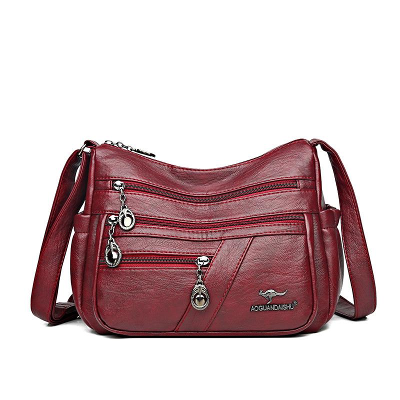 2025 Сумка из мягкой кожи для женщин - Стильная, простая сумка кроссбоди и на плечо для женщин среднего возраста