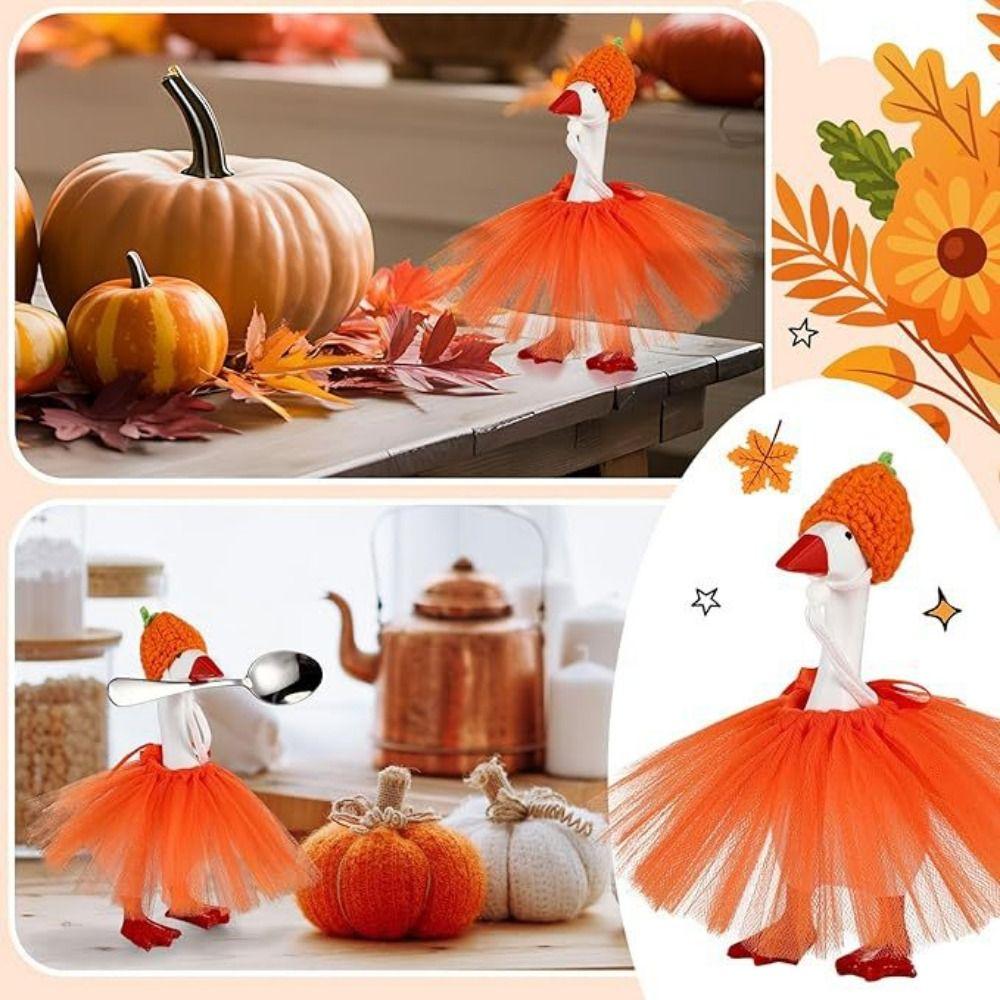 Регулируемый Костюм Гуся для Крыльца, Связанный Вручную, с Шляпой, Украшение на Хэллоуин, Разноцветные Рождественские Костюмы Уток, Сезонное Украшение