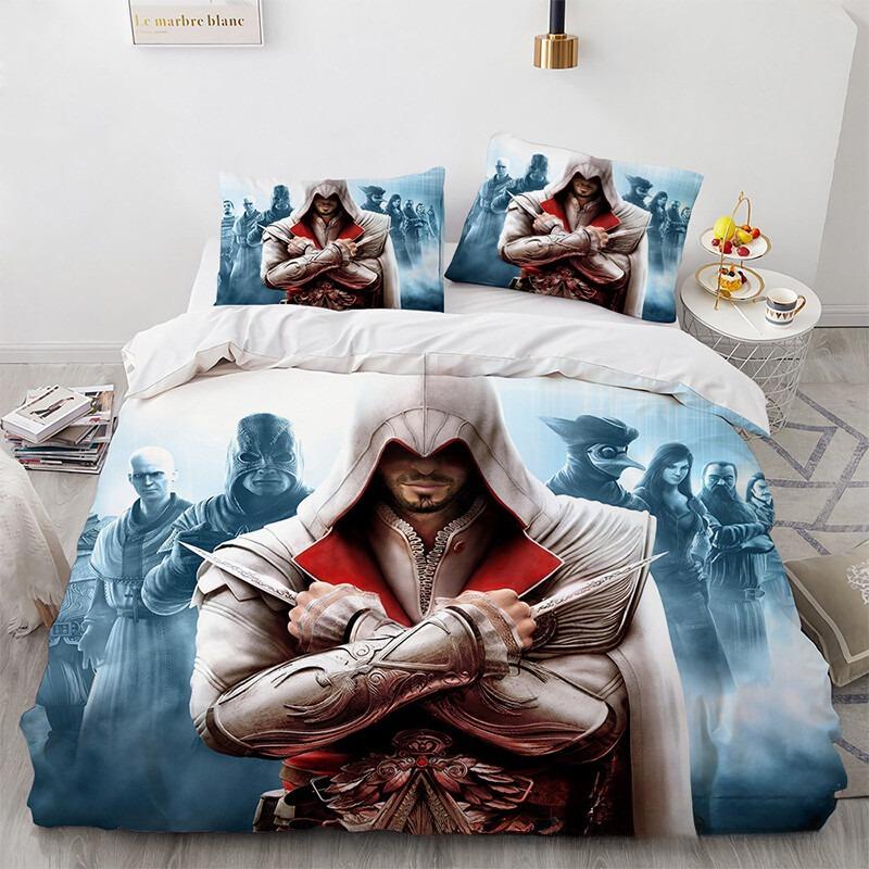 New Game A-Assassin S Creed Art Duvet Cover Pillowcase Bedding Set Kids Boy Bedroom Decoration Gift Single Double Large Size