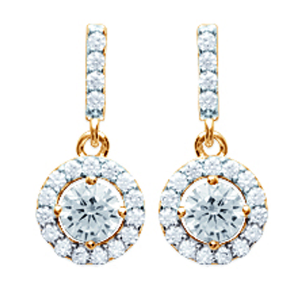 Les Trésors De Lily [L7889] - Gold Plated Earrings 'Sissi' White Gold - 15x7 Mm