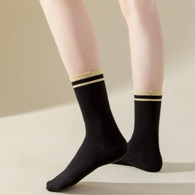 Хлопковые женские осенне-зимние многослойные носки, впитывающие пот, японские спортивные носки до середины икры