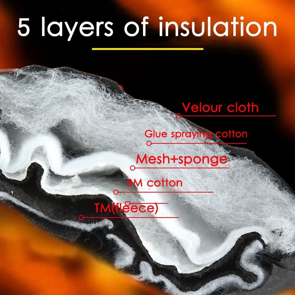 Мужские зимние водонепроницаемые велосипедные перчатки для спорта на открытом воздухе, бега, мотоцикла, лыж, флисовые перчатки с сенсорным экраном, нескользящие теплые полные пальцы