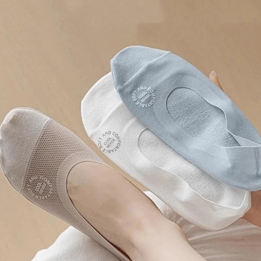 Solid Color Bottom Invisible Socks Ultra-Thin Anti Slip Socks Simple Boat Socks Spring Summer